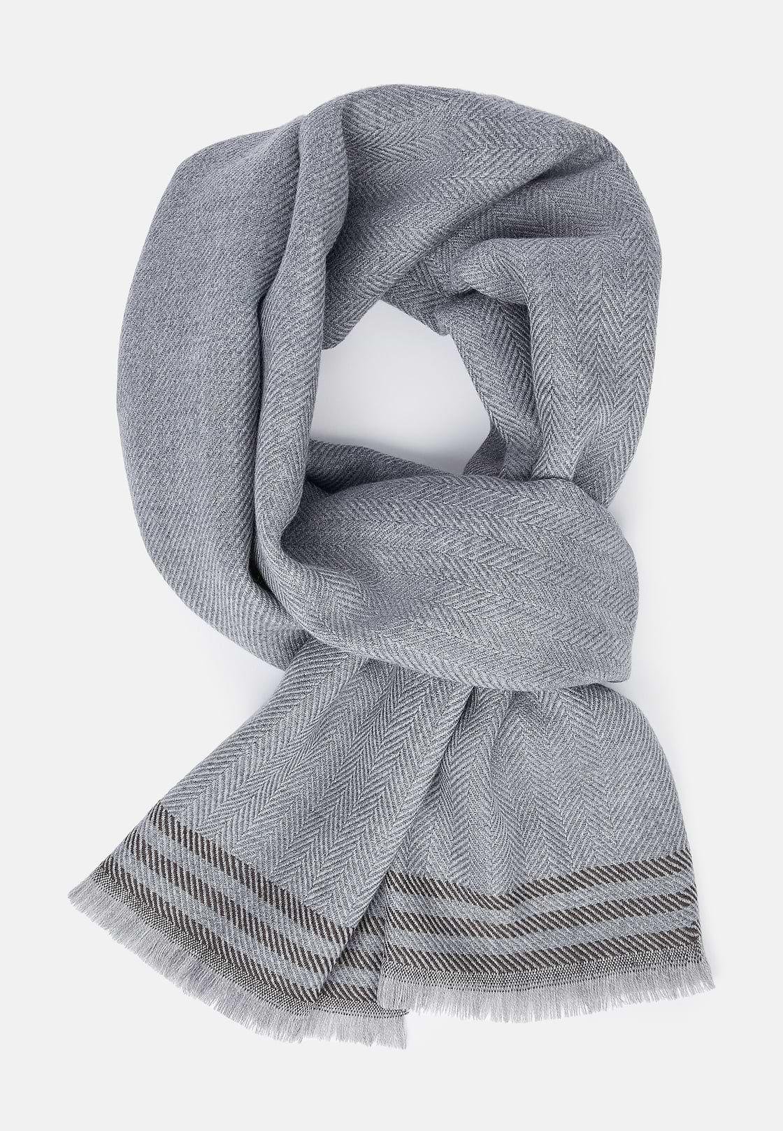 Drill Wool Scarf, Grey, hi-res