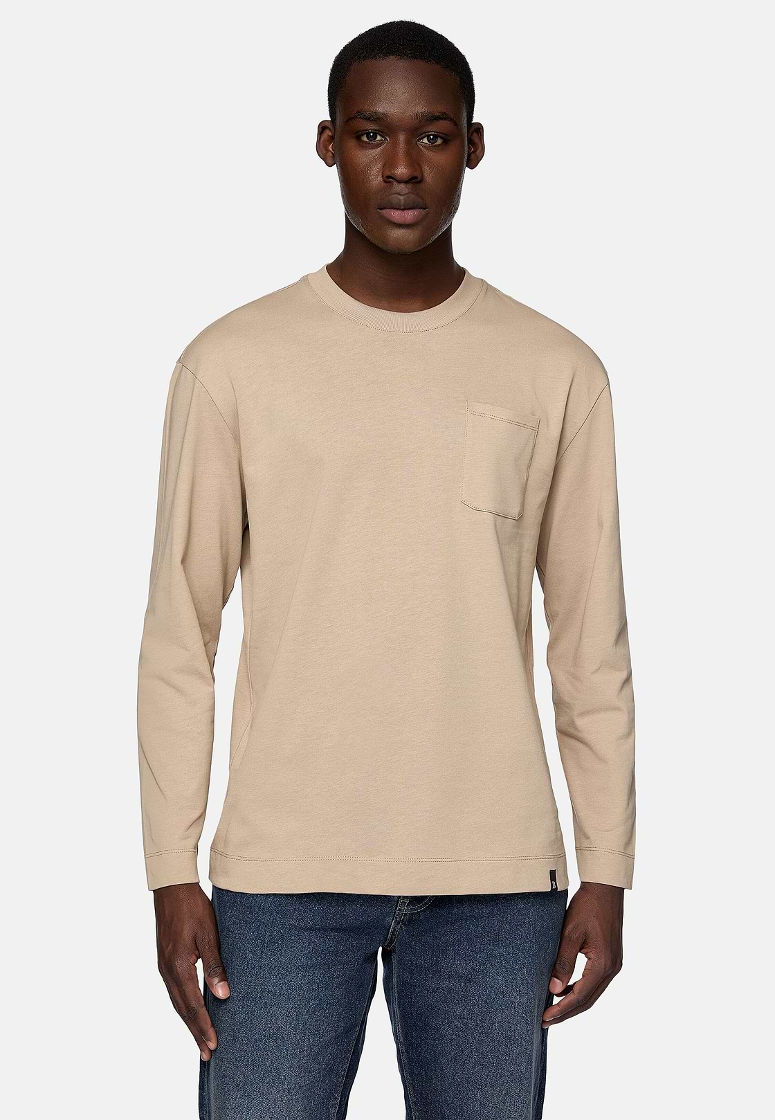 Camiseta De Mezcla Algodón Orgánico, Beige, hi-res