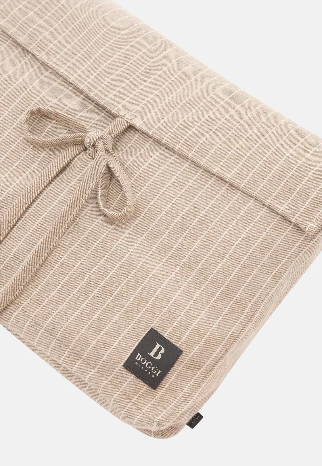 Pajama Pinstripe Cotton Flannel, Biscuit, hi-res, 4
