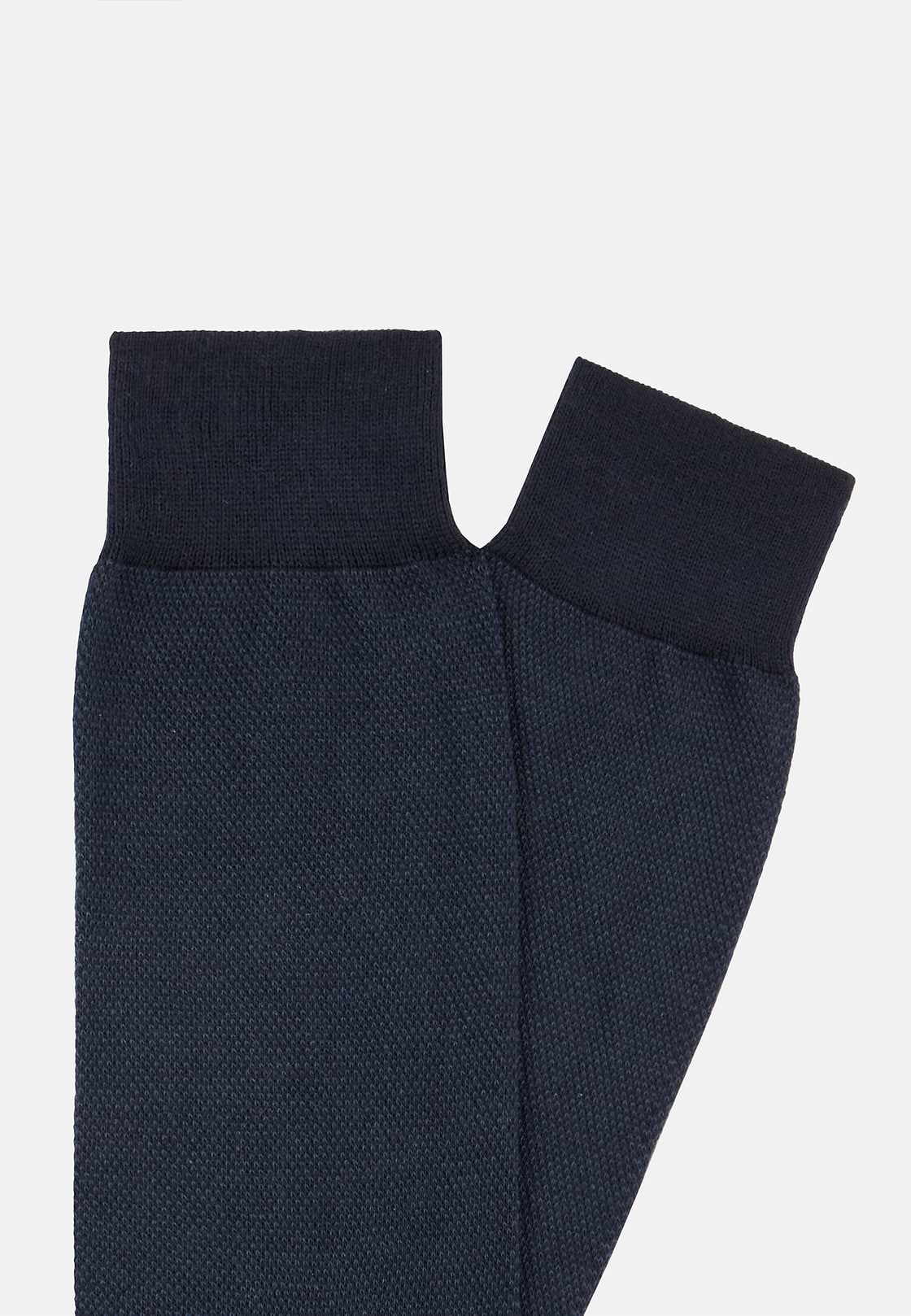 Oxford Cotton Socks In Organic Cotton, Navy blue, hi-res