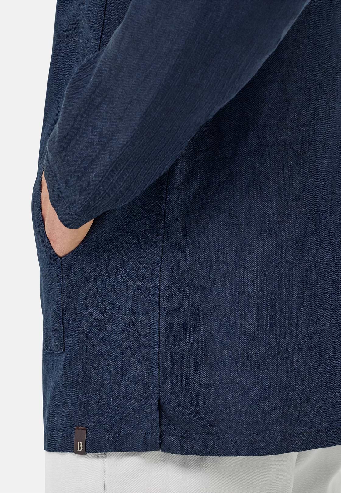 Bond Linen Shirt Jacket, Navy blue, hi-res