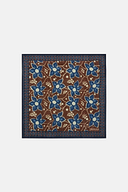 Floral Wool Pocket Square, Burgundy, hi-res