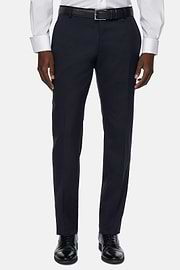 Trousers in Stretch Knitted Wool, Navy blue, hi-res