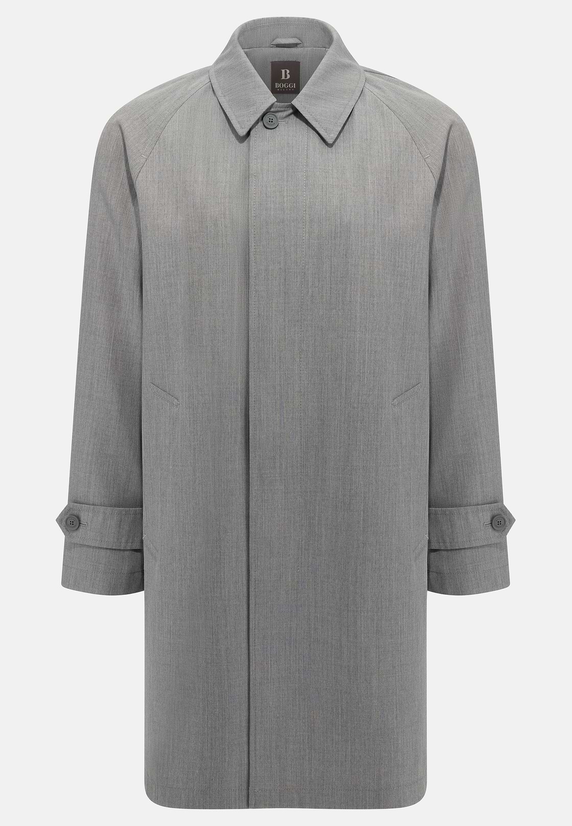 Pea Coat In Technical Wool, Grey, hi-res