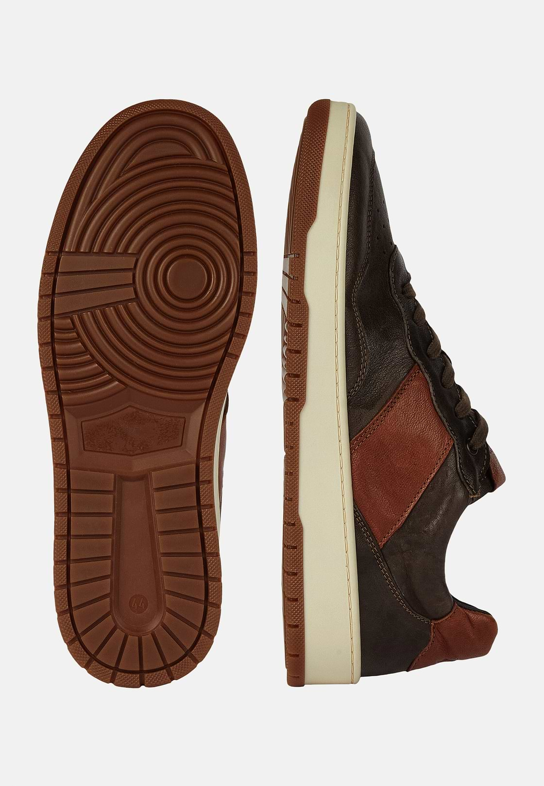 Leren sneakers, Brown, hi-res