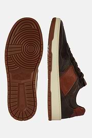 Leren sneakers, Brown, hi-res