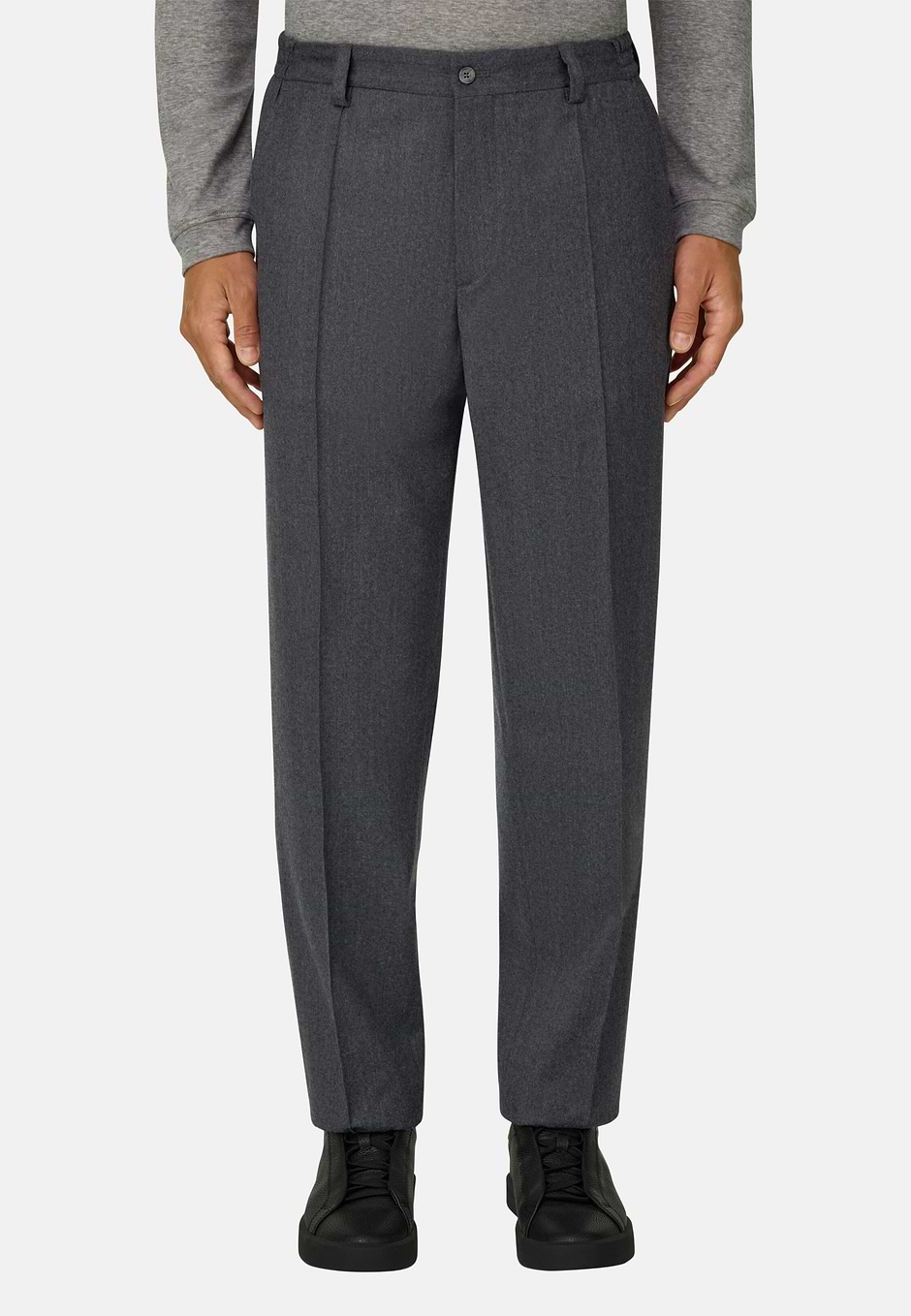 Pantalones en Lana Cashmere Mezcla, Gris, hi-res
