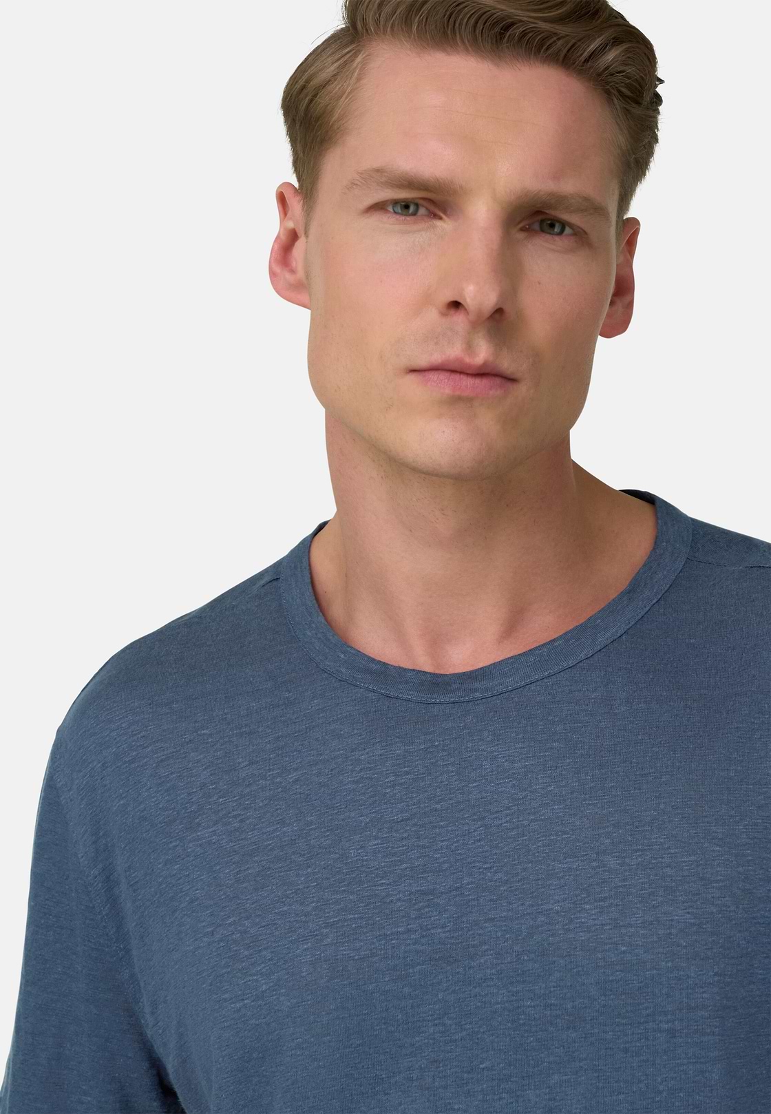 T-shirt En Jersey De Lin Extensible, Air-bleu, hi-res, 4