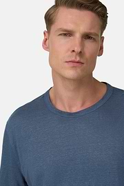 T-shirt En Jersey De Lin Extensible, Air-bleu, thumb, 4
