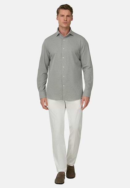 Regular Fit Japanese Jersey Polo Shirt, Military Green | Boggi Milano