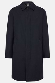 Pea coat van technische wol, Navy blue, hi-res