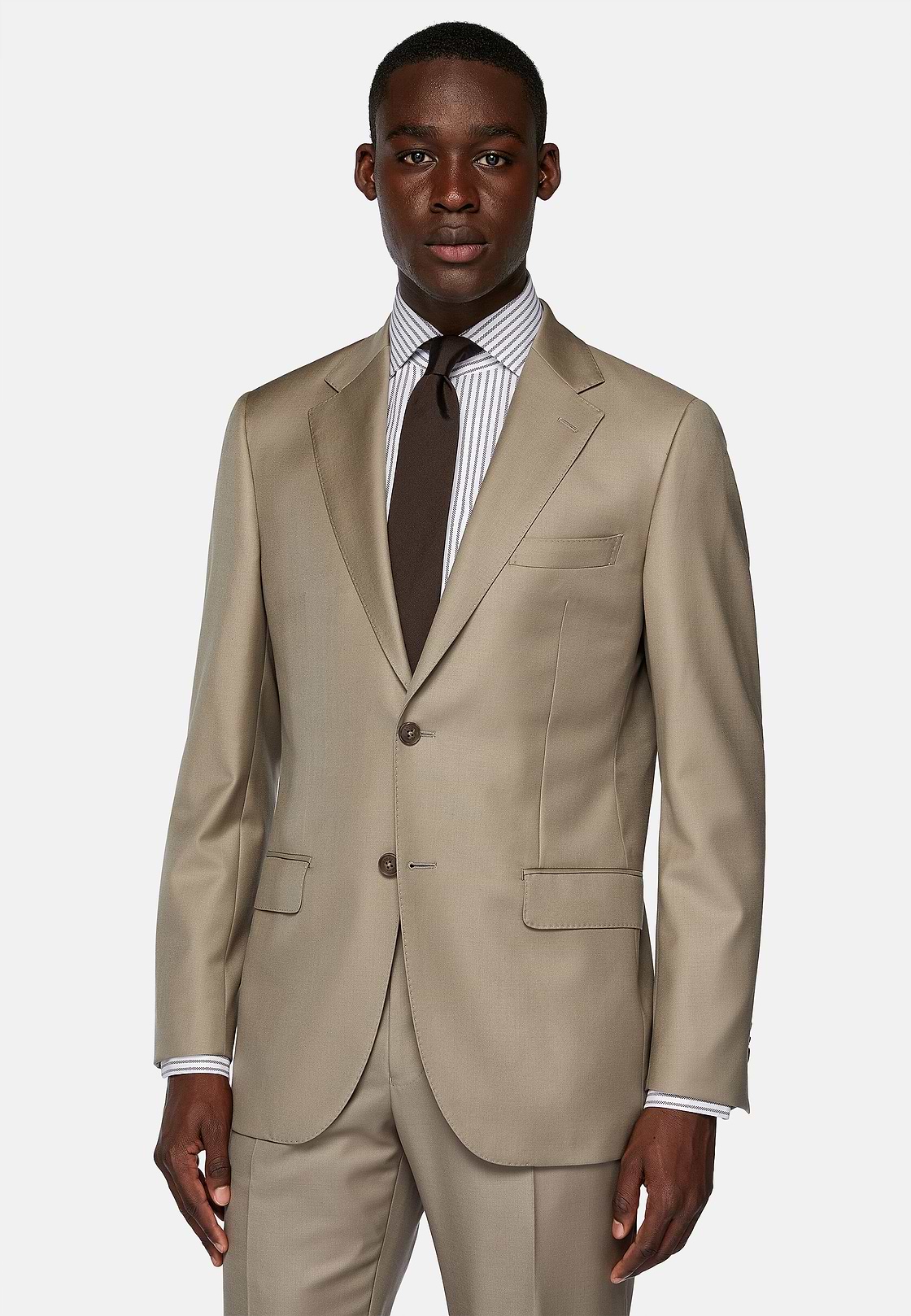 Taupe Pure Wool Suit, Taupe, hi-res