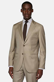 Taupe Pure Wool Suit, Taupe, hi-res