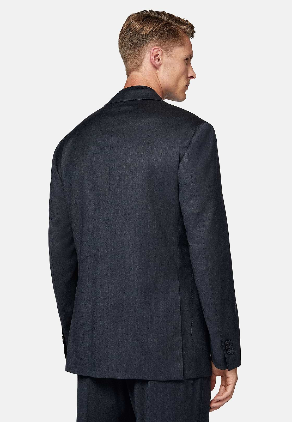 Navy Blue Stretch Wool Suit, Navy blue, hi-res