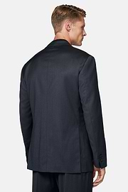 Navy Blue Stretch Wool Suit, Navy blue, hi-res