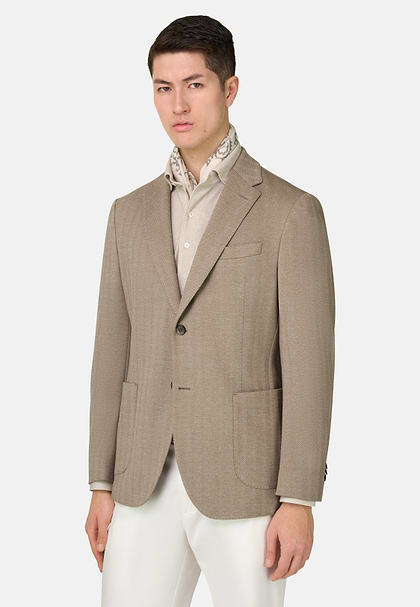 Giacca Resca In Misto Cotone B Jersey, Taupe, hi-res