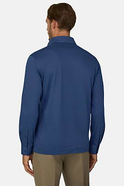 Polo En Jersey Japonais, bleu marine, thumb, 4
