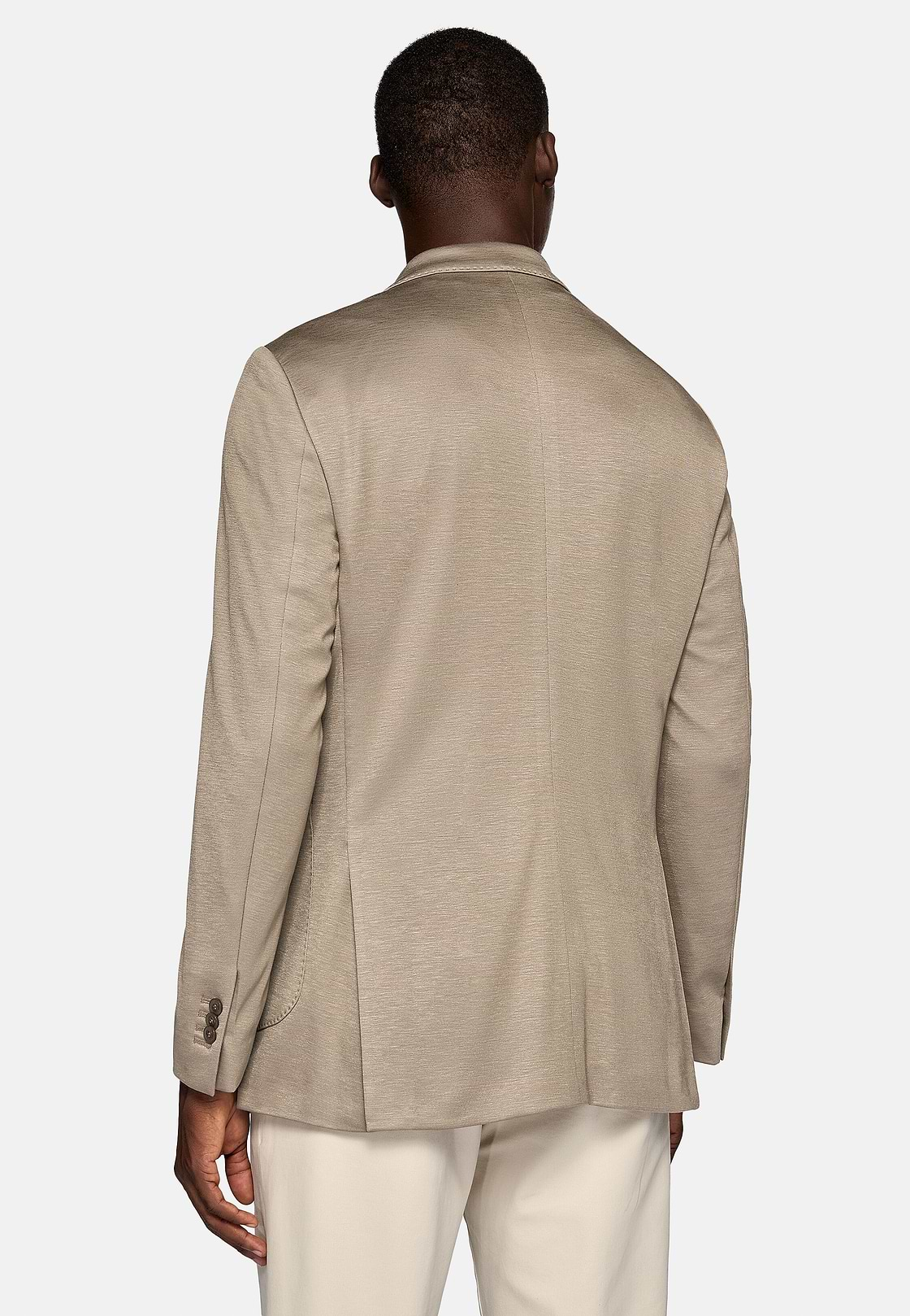 Giacca Tortora In Cotone Cashmere Tencel B Jersey, Taupe, hi-res