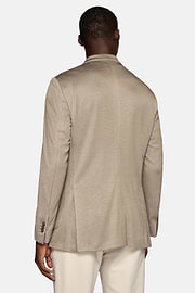 Giacca Tortora In Cotone Cashmere Tencel B Jersey, Taupe, hi-res