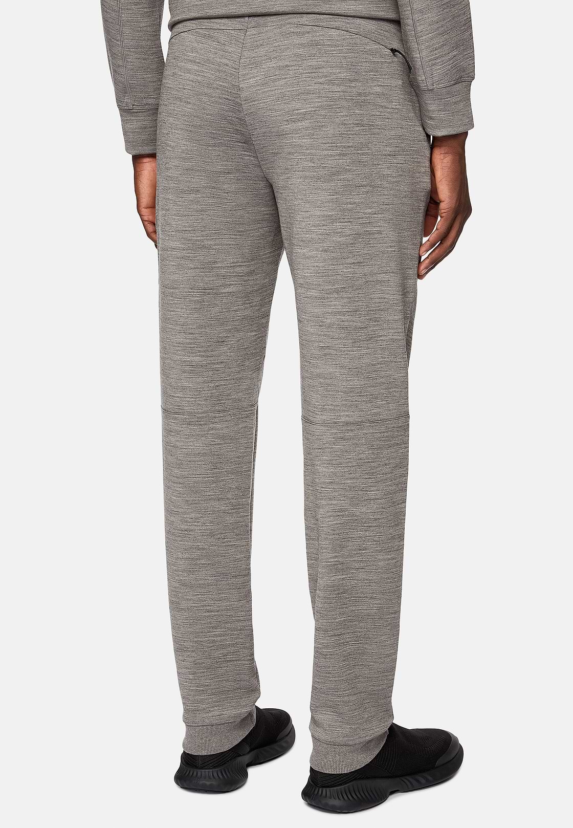 Lightweight Wool Blend Scuba Trousers, Grey, hi-res