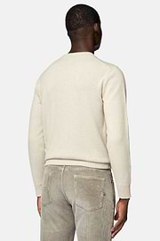 Sand Crew Neck Cashmere Jumper, Sand, hi-res