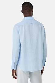 Regular Fit Linen Shirt, Light Blue, hi-res
