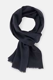 Scarf in Wool and Silk, Navy blue, thumb, 2