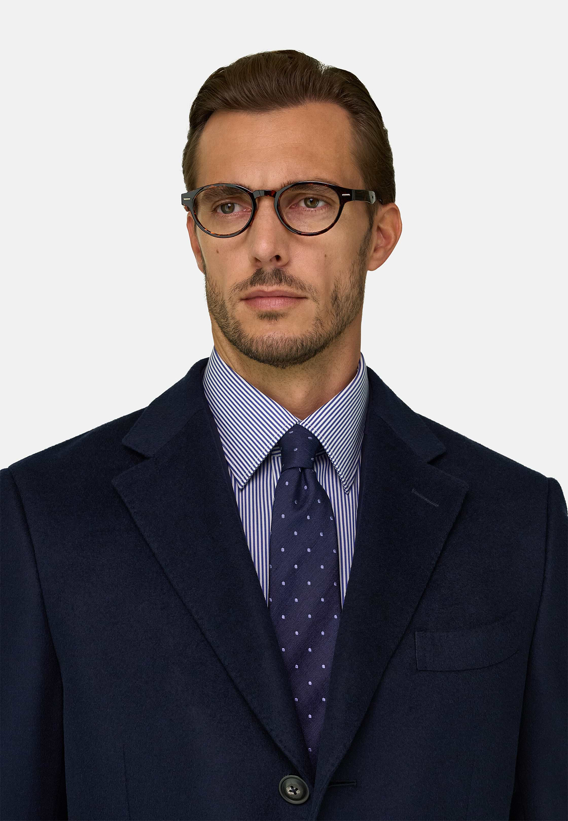 Single-Breasted Wool Coat, Navy blue, hi-res, 3