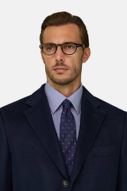 Single-Breasted Wool Coat, Navy blue, thumb, 3