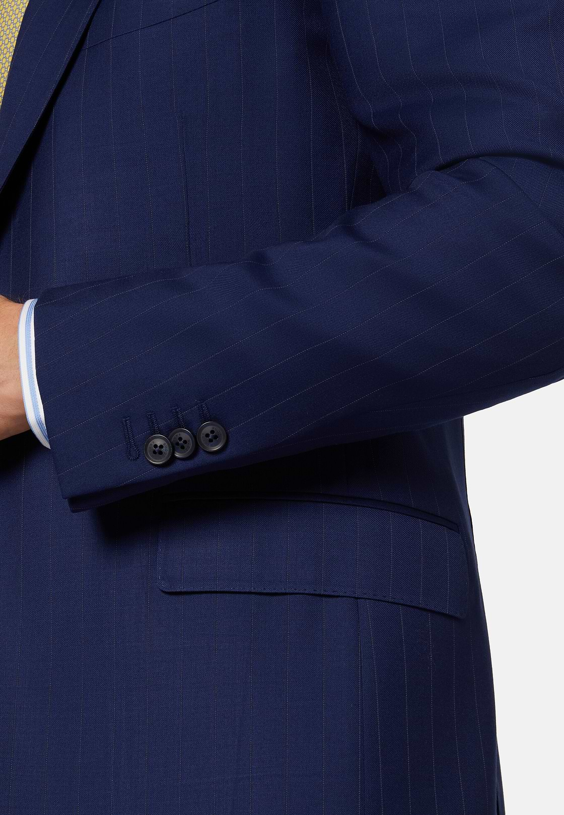 Royal Blue Pinstripe Suit In Super 130 Pure Wool, Royal blue, hi-res