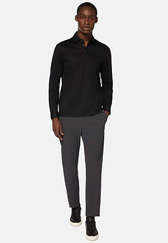 Polo In Jersey Di Cotone Pima Regular Fit Manica Lunga