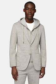 Dove Grey Madison Cotton Blend Sweatshirt Jacket, Taupe, hi-res