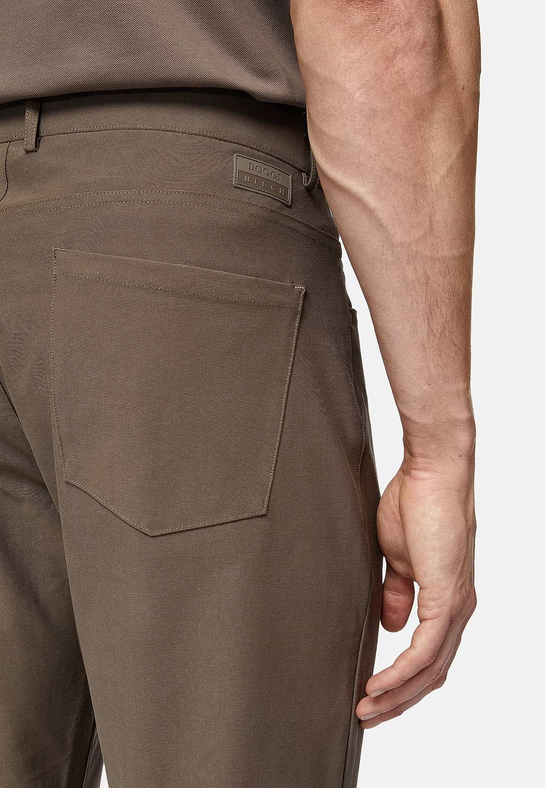 B Tech jeans van technische stof, Taupe, hi-res