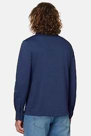 Japanese Jersey Polo Shirt, Navy blue, hi-res