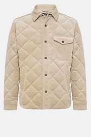 Chaqueta Bomber De Terciopelo De Algodón Acolchado, Beige, hi-res