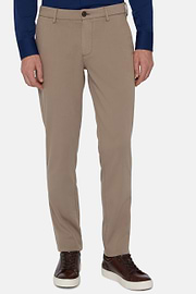 Stretch Cotton/Tencel Trousers, Taupe, hi-res