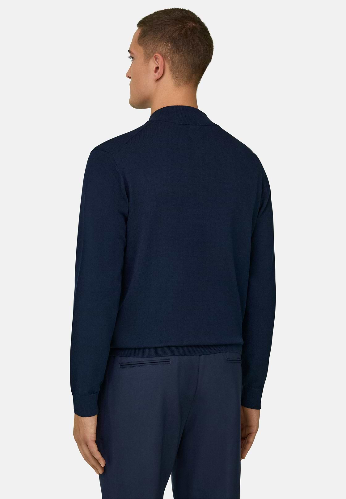 Bomber In Cotone, Navy, hi-res, 3