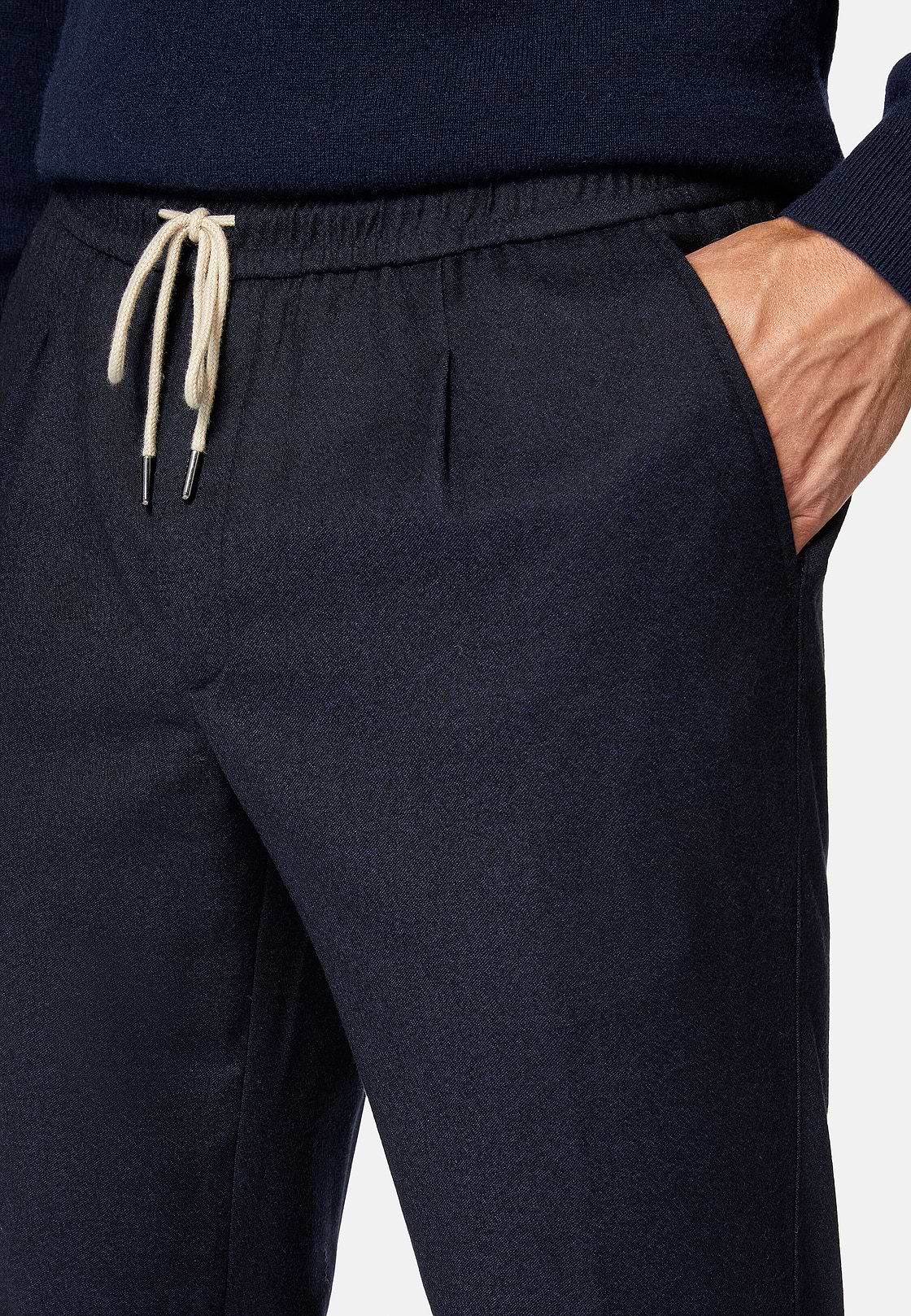 Pantalon De Ville En Flanelle, bleu marine, hi-res