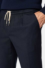 Pantalon De Ville En Flanelle, bleu marine, hi-res