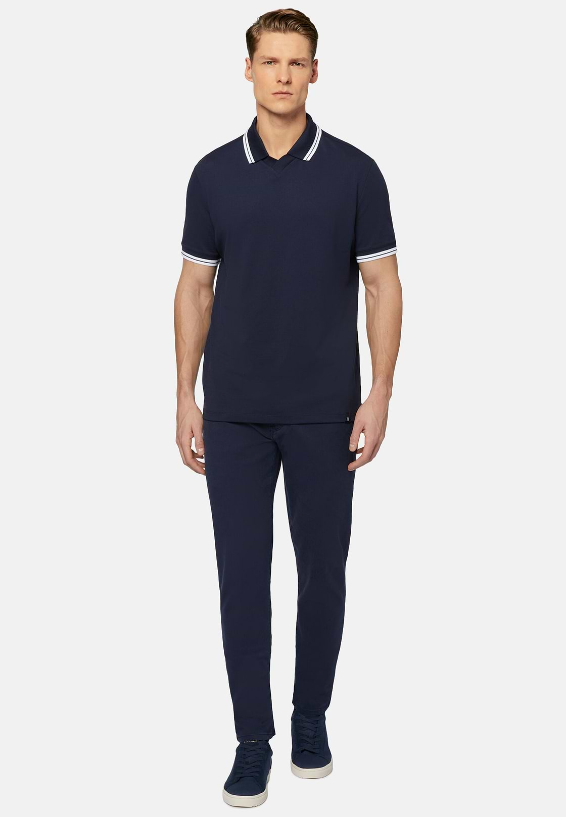 High-Performance Piqué Polo Shirt, Navy blue, hi-res