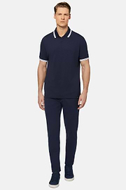 High-Performance Piqué Polo Shirt, Navy blue, hi-res