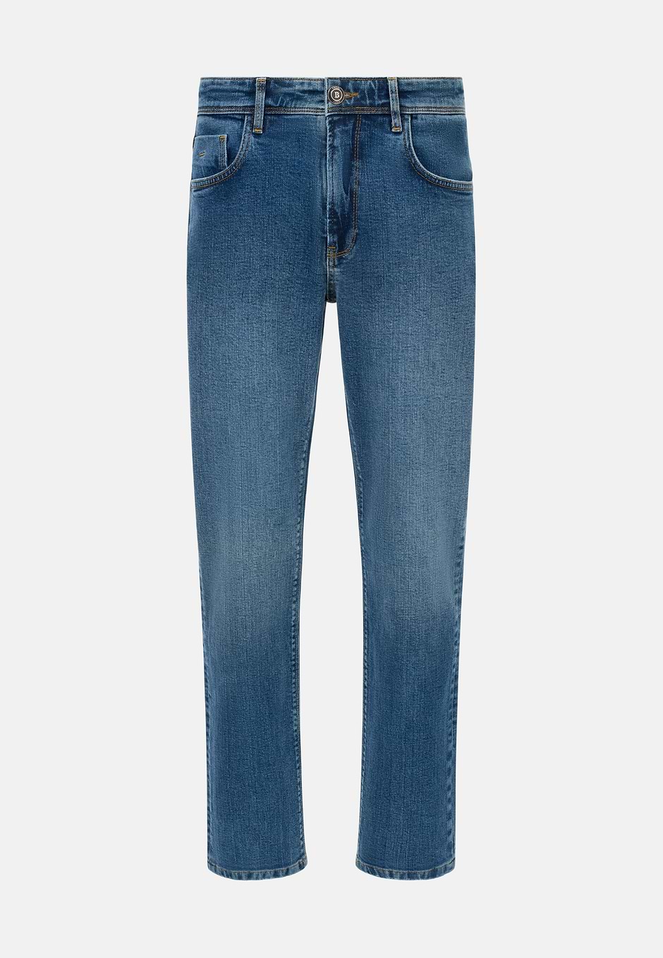 Medium Blue Stretch Denim Jeans, Medium Blue, hi-res