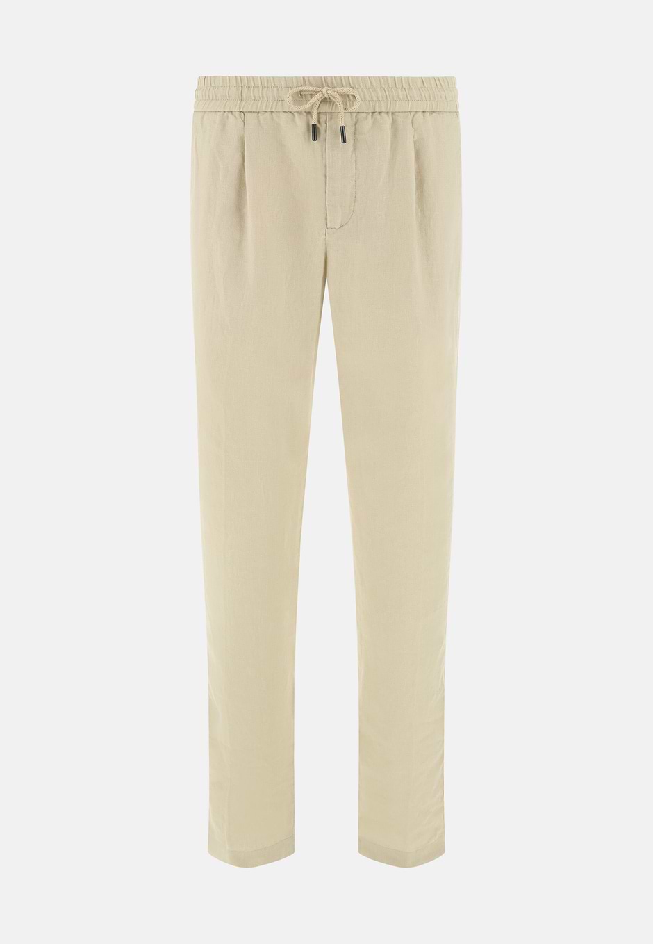 Pantalon En Lin Avec Cordon De Serrage, Sable, hi-res