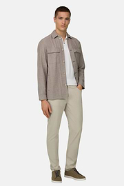 Giacca Camicia In Cotone Lino, Taupe, thumb, 1