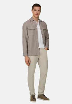 Giacca Camicia In Cotone Lino