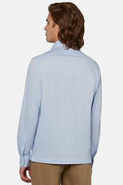 Poloshirt van Japanse jersey, Light Blue, hi-res