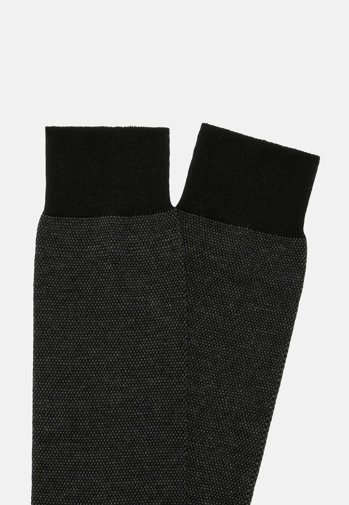 Oxford Cotton Socks In Organic Cotton, Black, hi-res