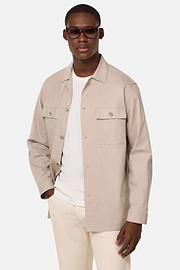 Surchemise En Coton Tencel, Beige, hi-res