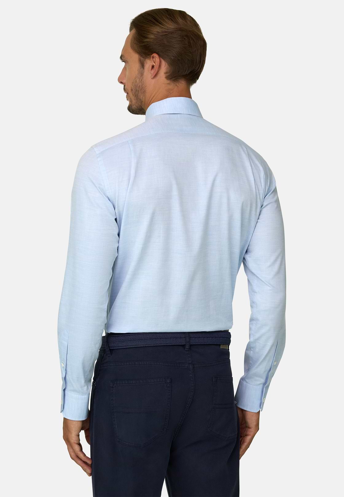 Shirt in Cotton Twill Regular Fit, Light Blue, hi-res, 6