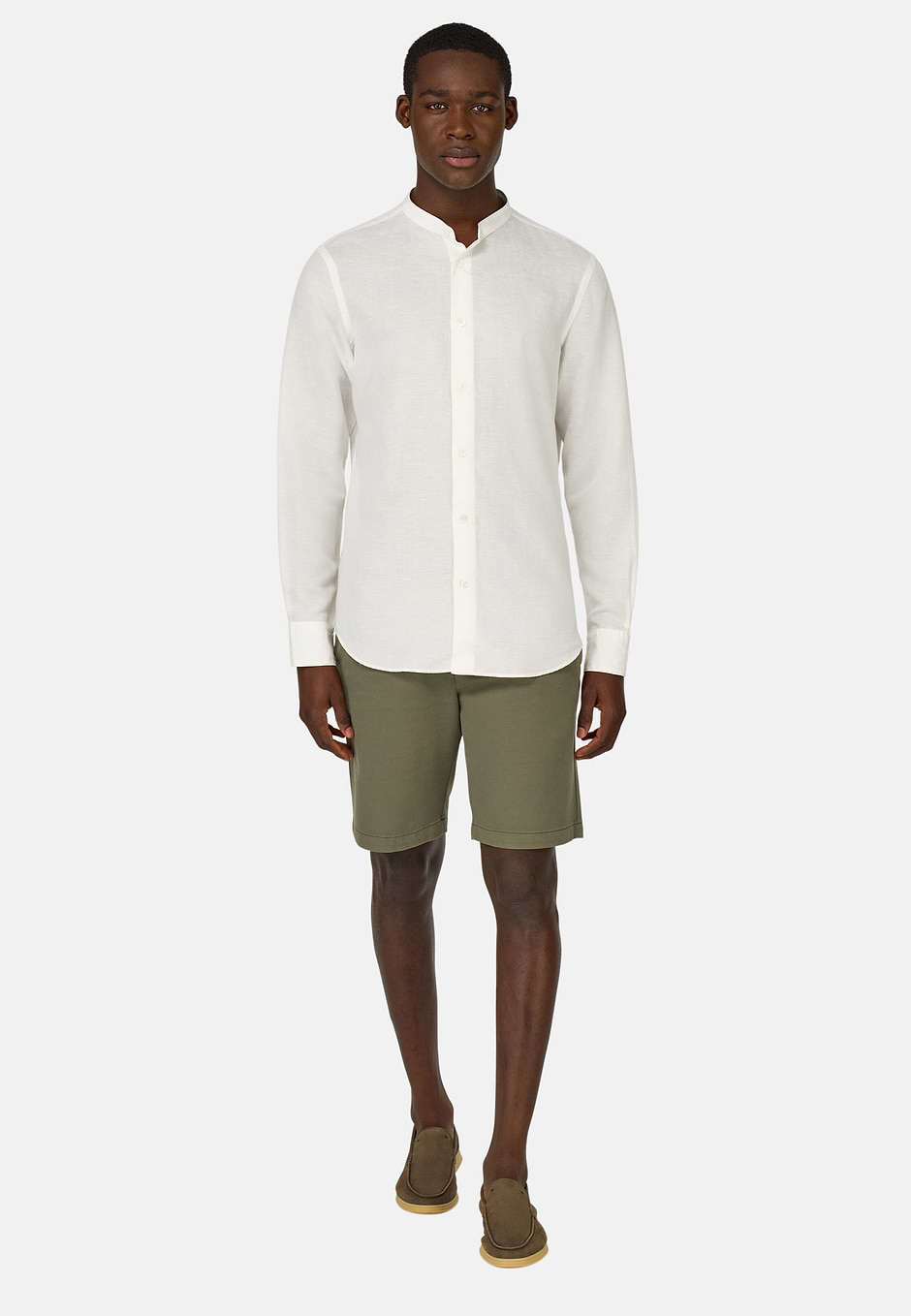 Regular Fit Tencel Linen Shirt, White, hi-res
